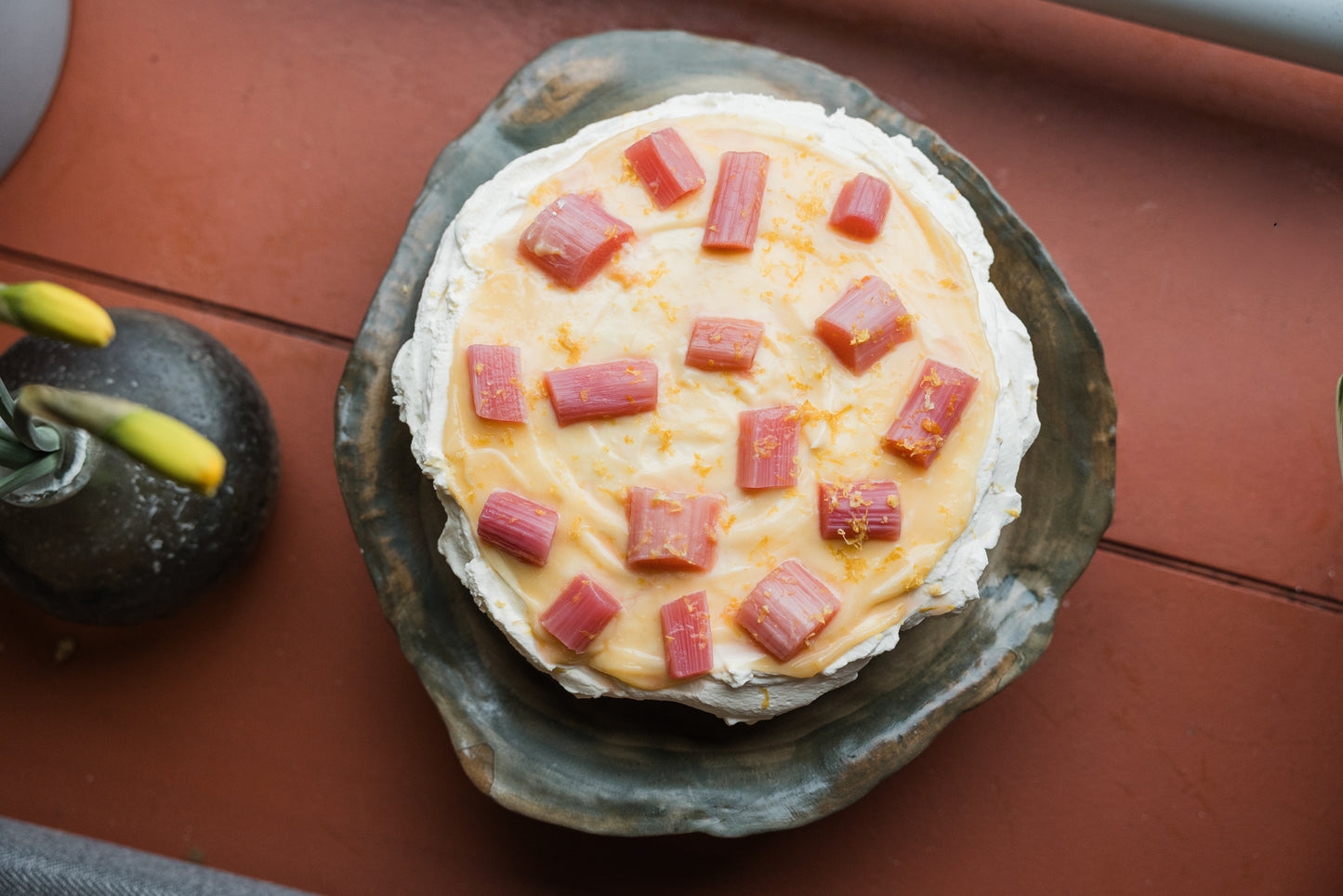 Current seasonal cake- Rhubarb & yoghurt cake